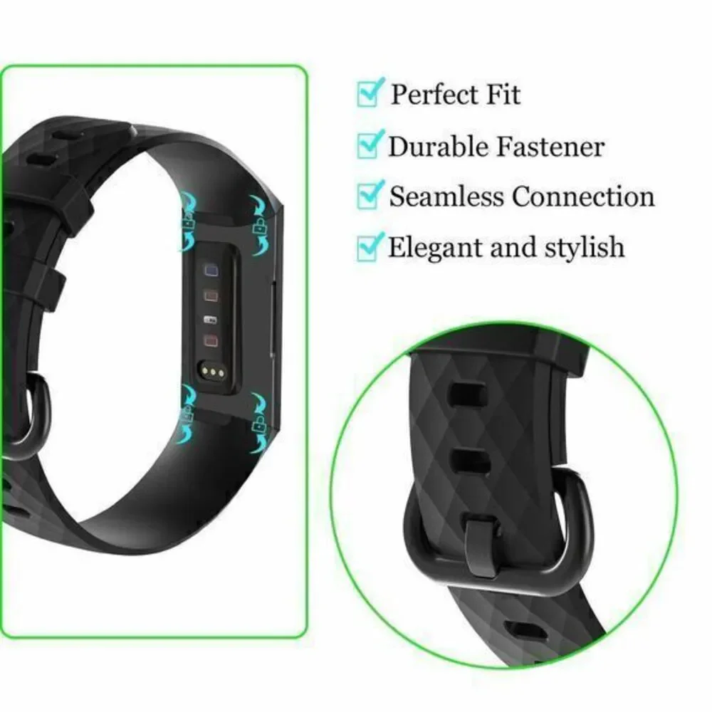 Fitbit Accessories Classic Large Black Band for Charge 4 and Charge 3 FB168ABBKL